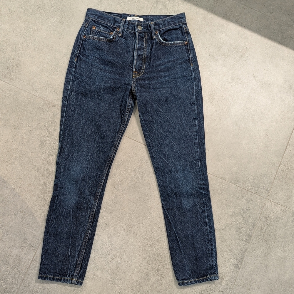 GRLFRND Karolina High Rise Skinny Jeans Moody Blues Button Fly Size 25